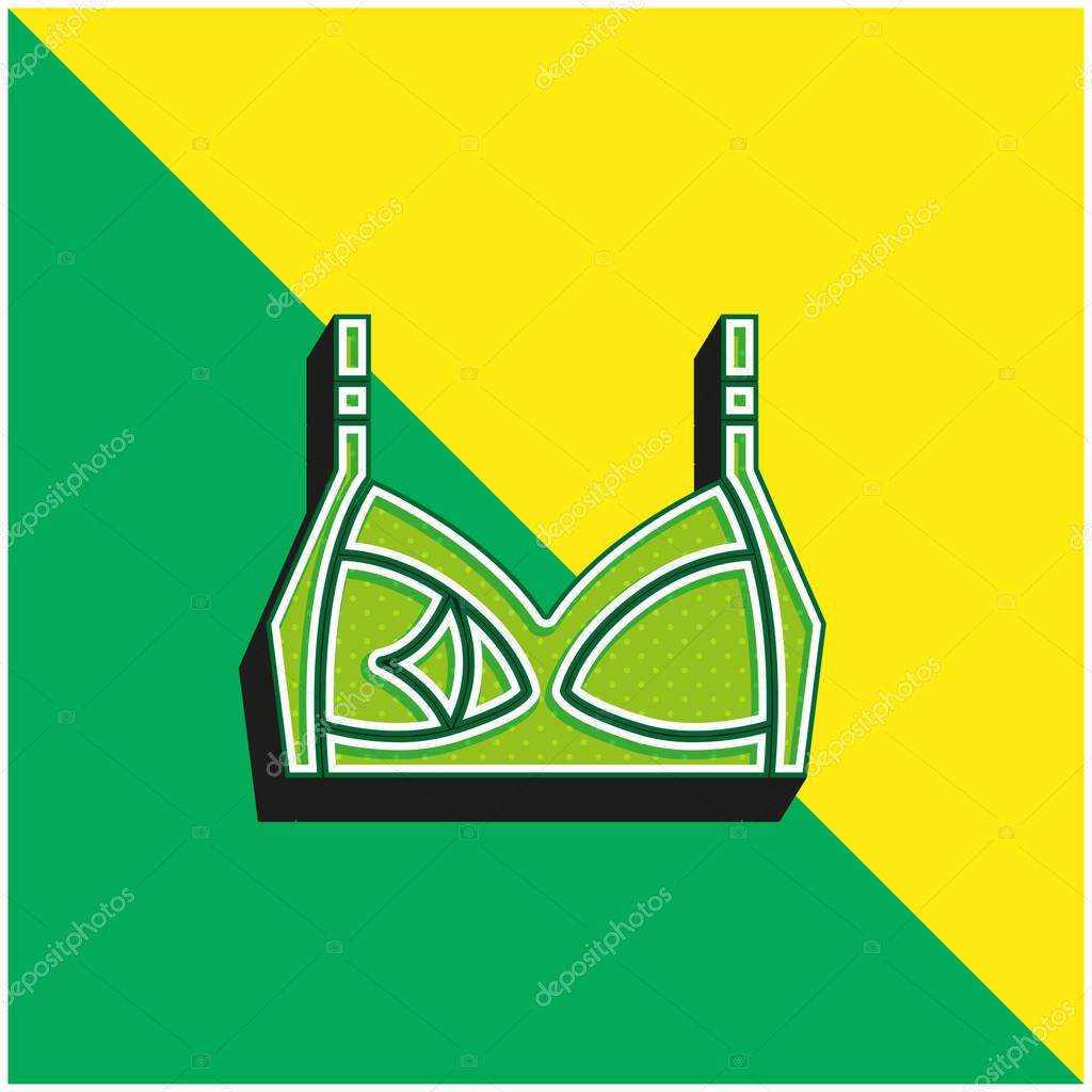 Bra Green and yellow modern 3d vector icon logo