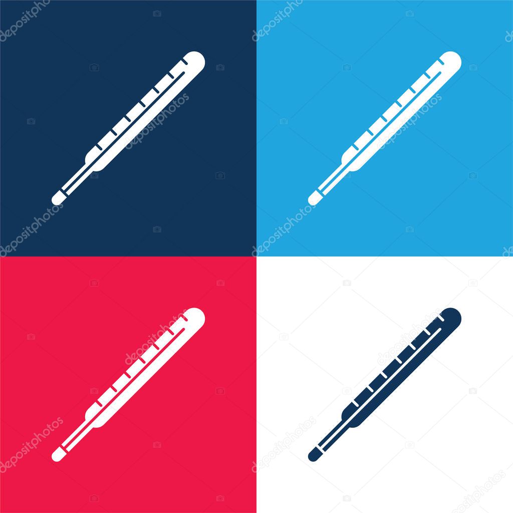 Body Thermometer blue and red four color minimal icon set