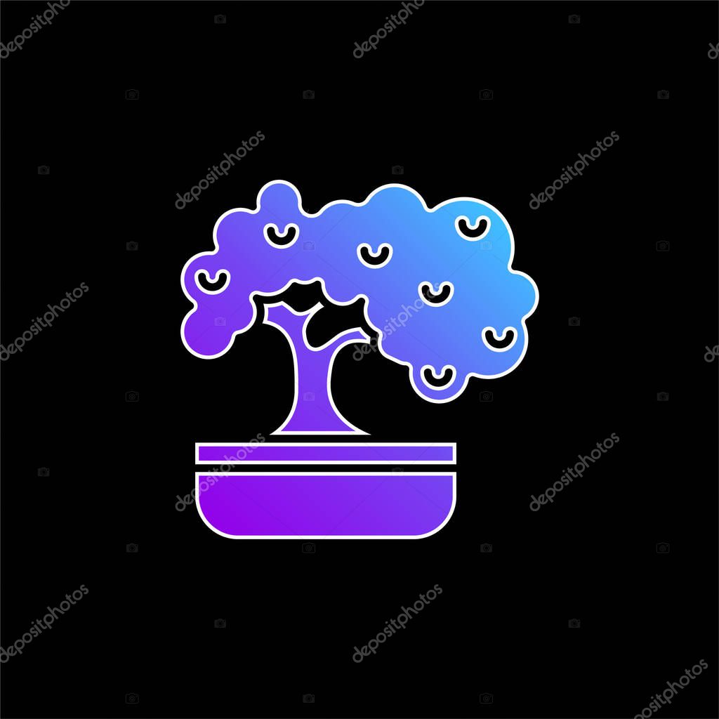 Bonsai blue gradient vector icon
