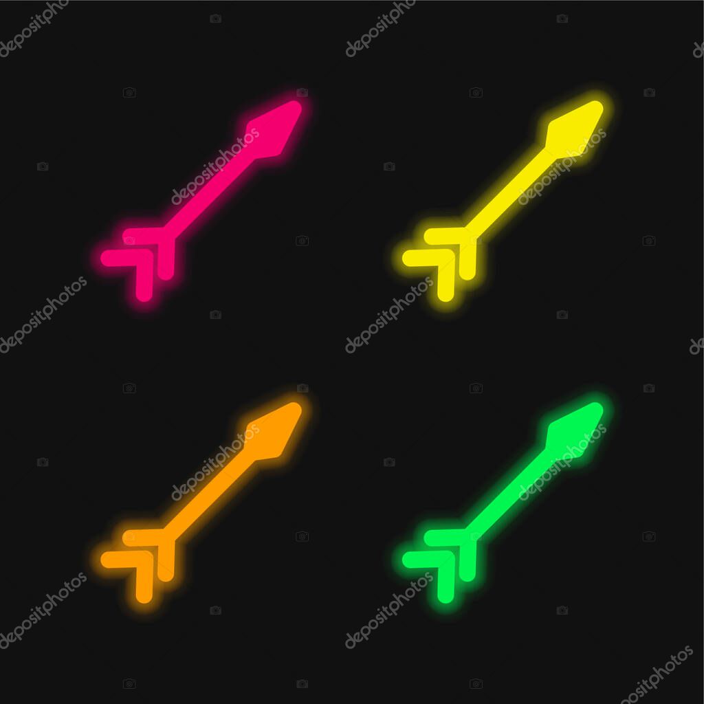 Arch four color glowing neon vector icon