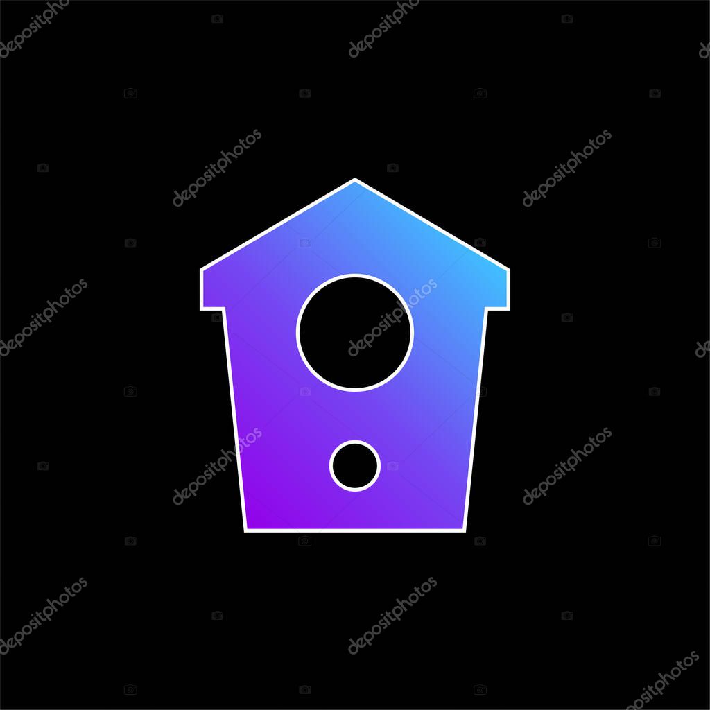 Birdhouse blue gradient vector icon