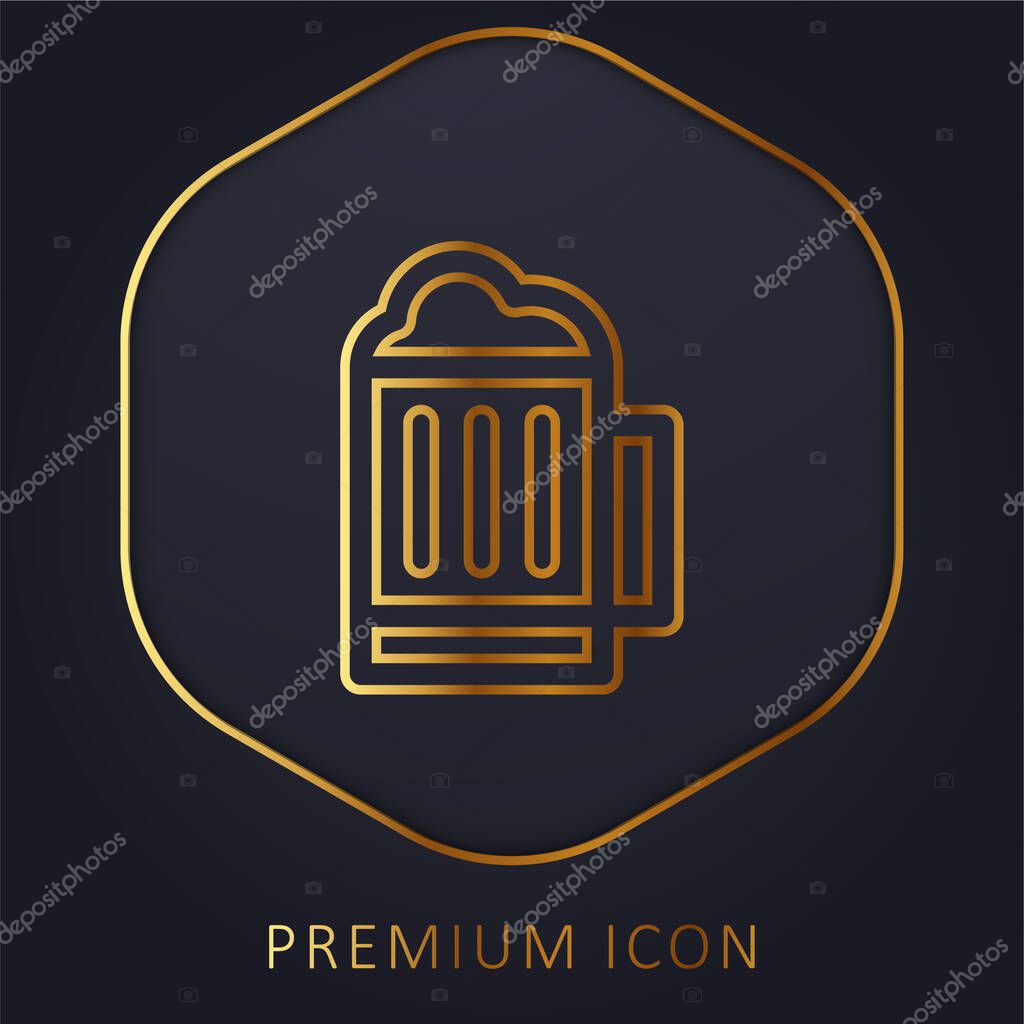 Beer golden line premium logo or icon