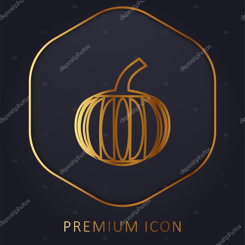 Big Pumpkin golden line premium logo or icon