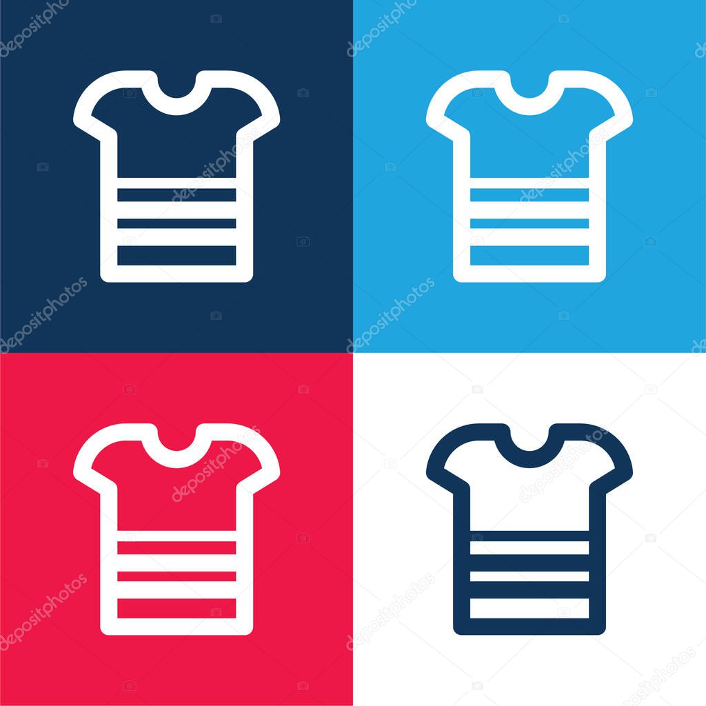 Boy Shirt blue and red four color minimal icon set