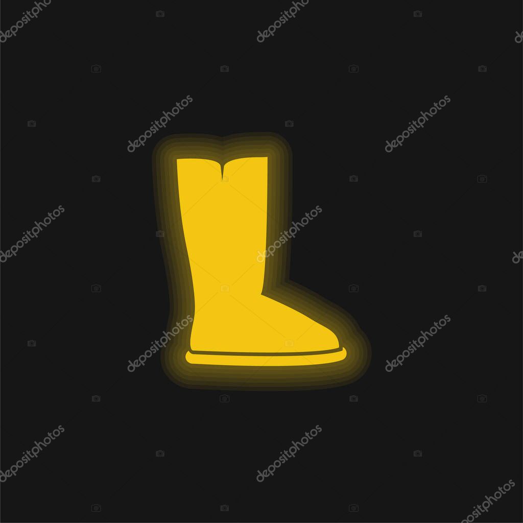 Boots yellow glowing neon icon