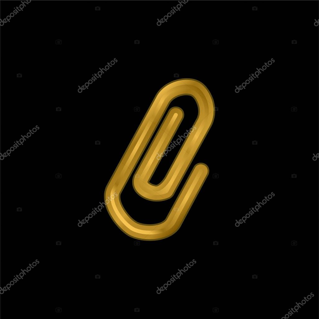 Aluminum Clip gold plated metalic icon or logo vector