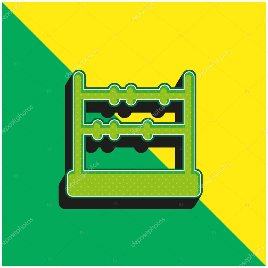 Abacus Green and yellow modern 3d vector icon logo
