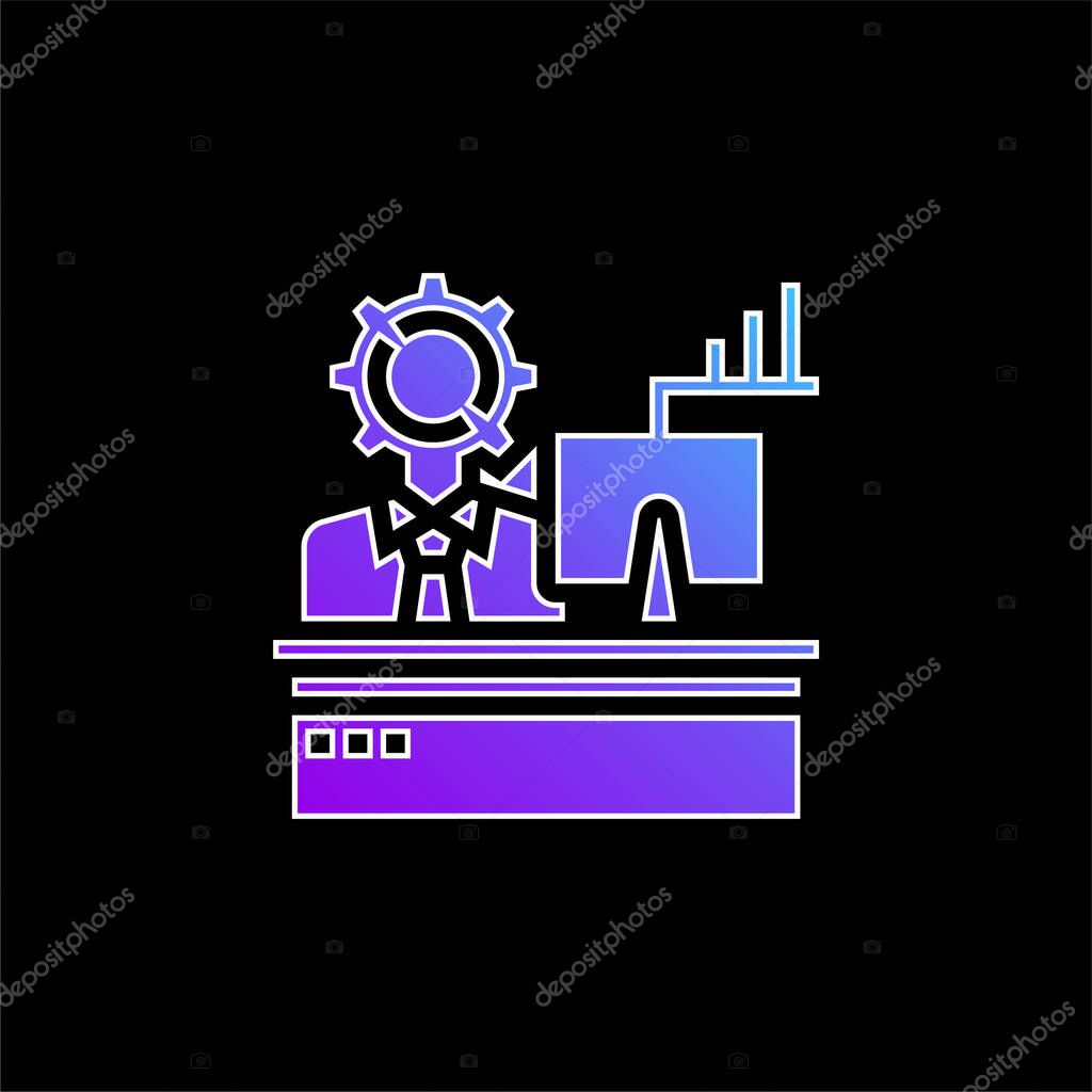 Analysis blue gradient vector icon