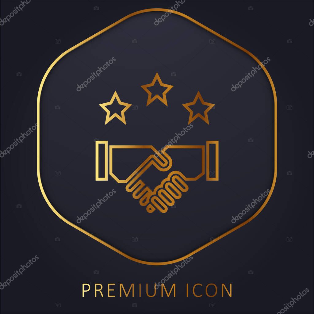 Agreement golden line premium logo or icon