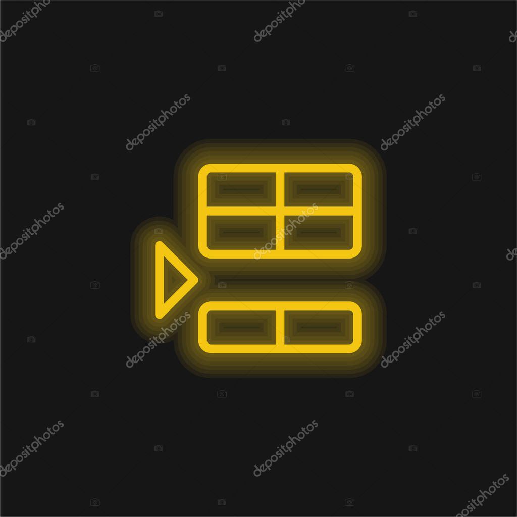 Below yellow glowing neon icon