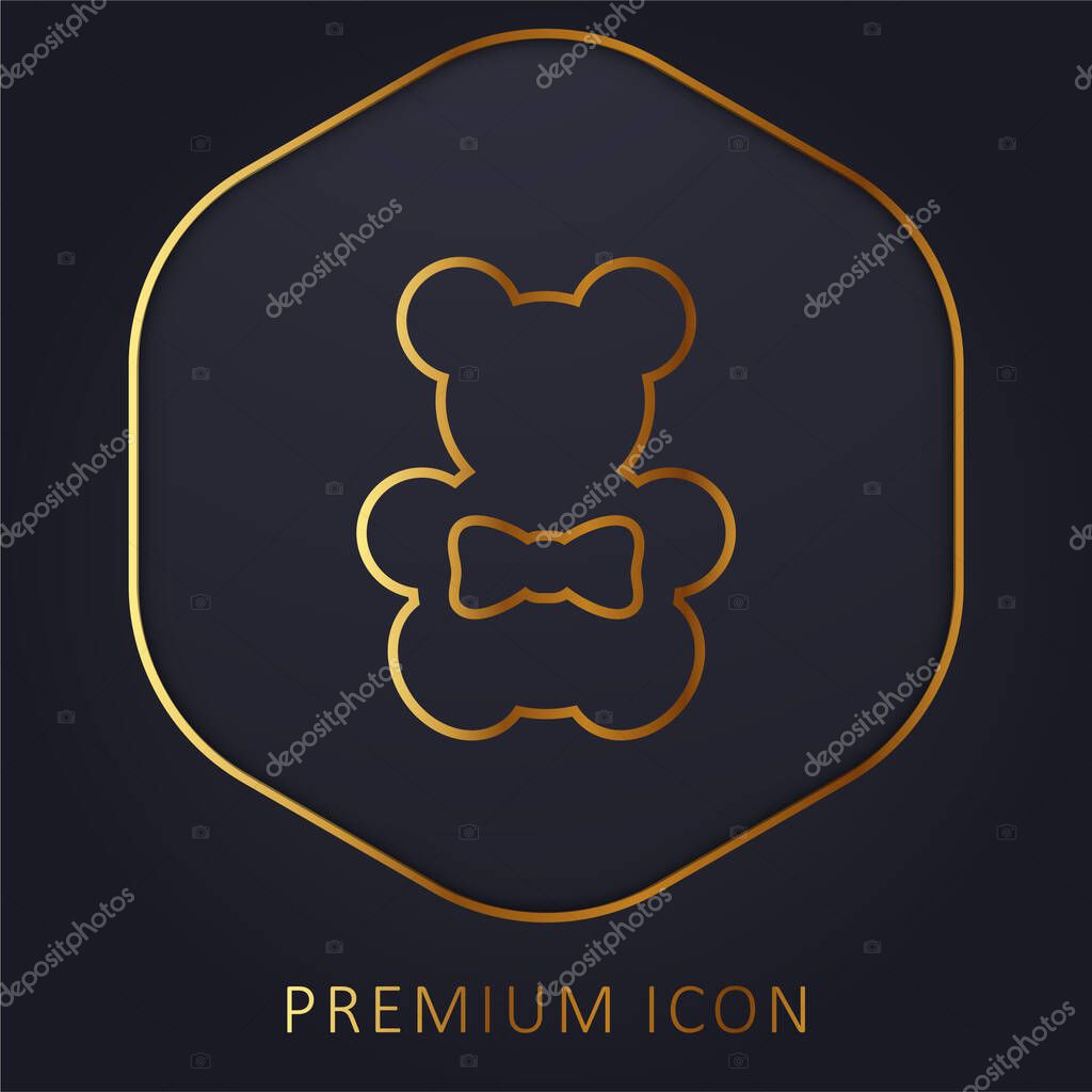 Bear golden line premium logo or icon