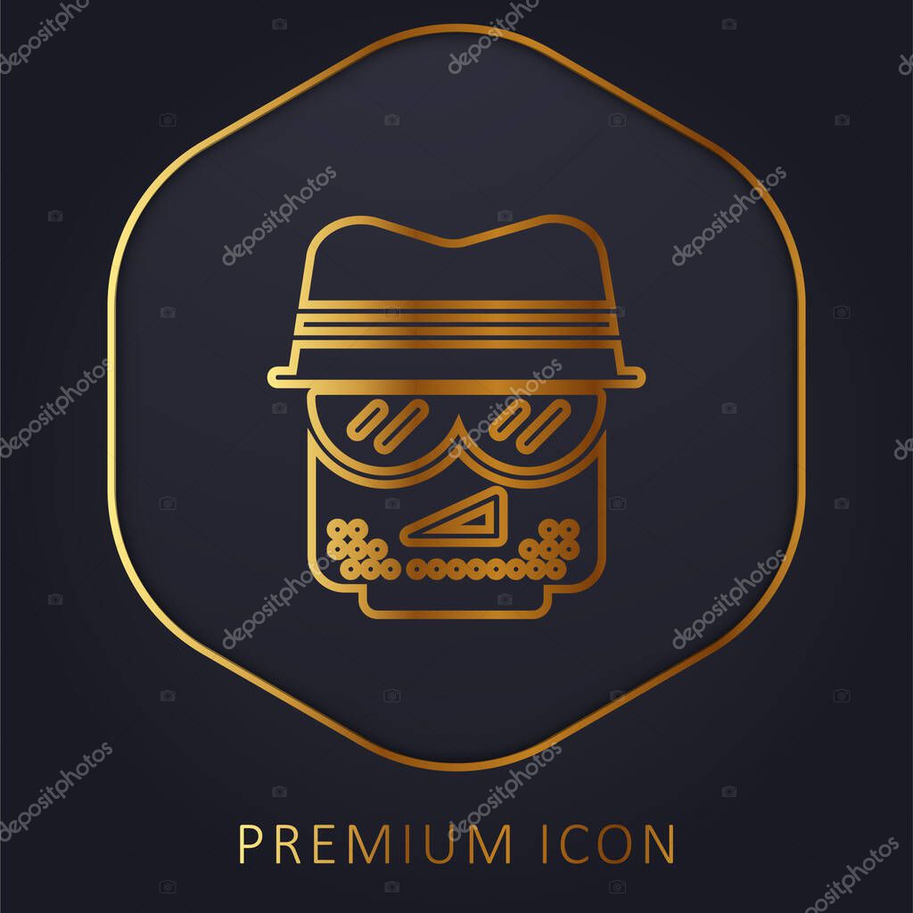 Agent golden line premium logo or icon
