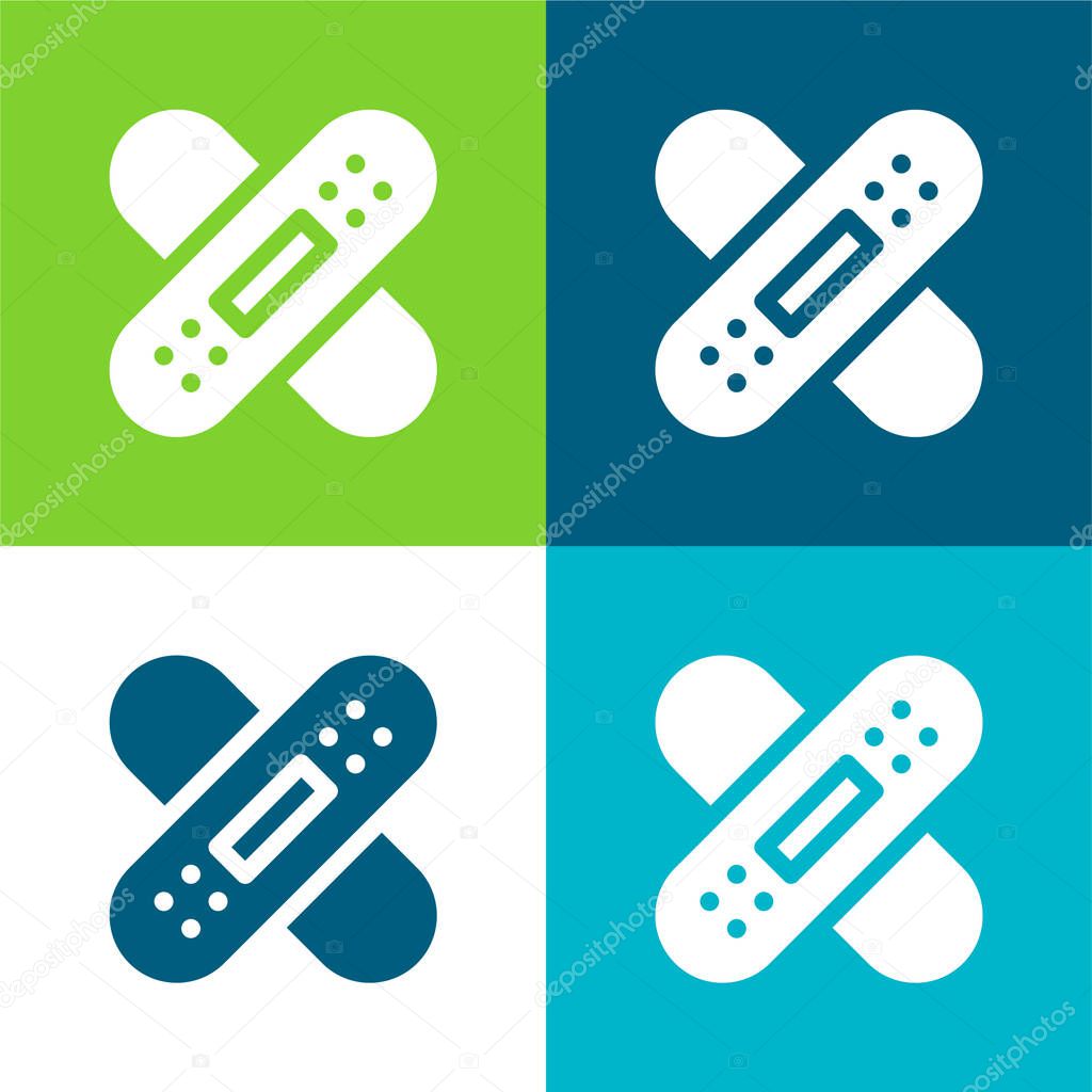 Bandage Flat four color minimal icon set