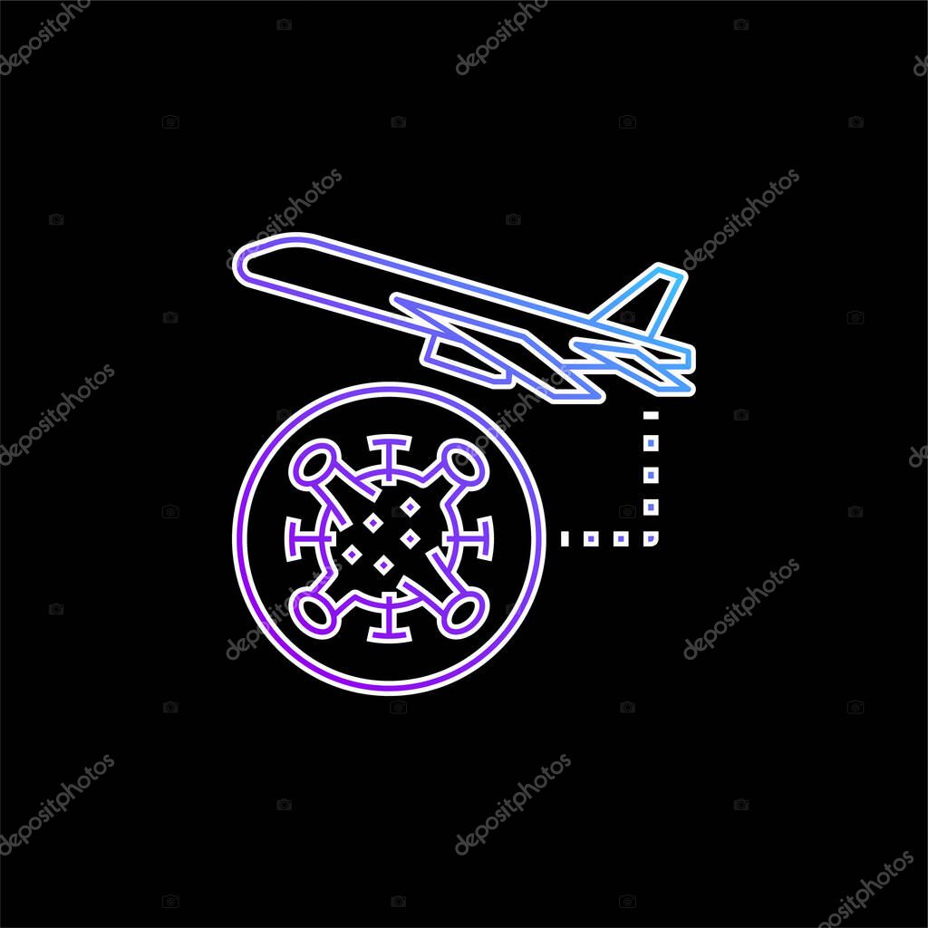 Air Plane blue gradient vector icon