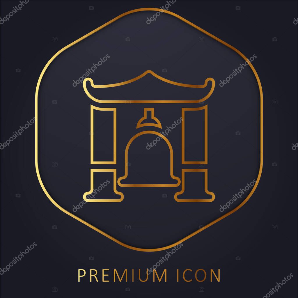 Bell golden line premium logo or icon