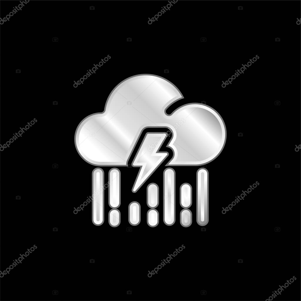 Bolt silver plated metallic icon