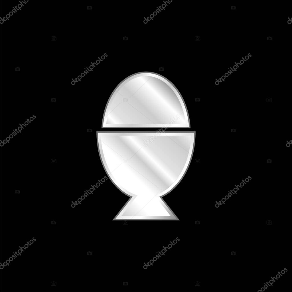 Boiled Egg silver plated metallic icon