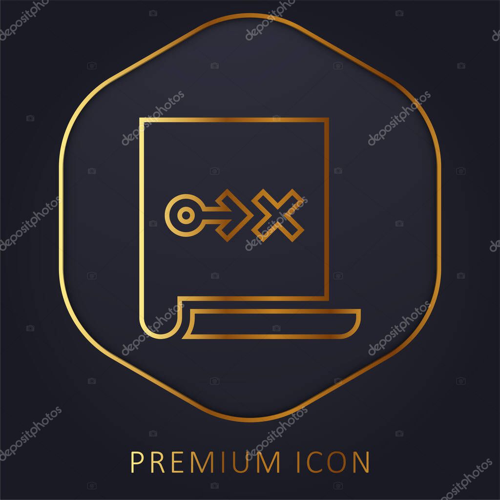 Action Plan golden line premium logo or icon