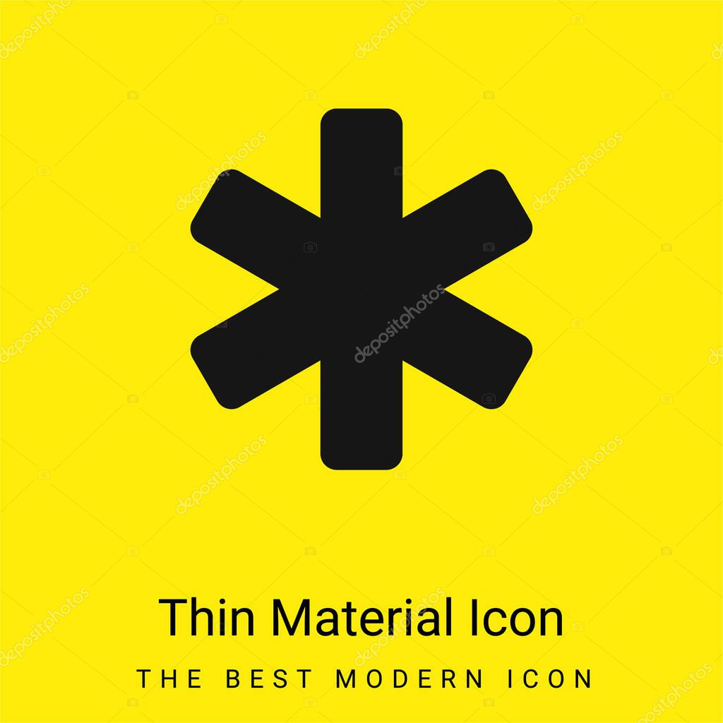 Asterisk minimal bright yellow material icon