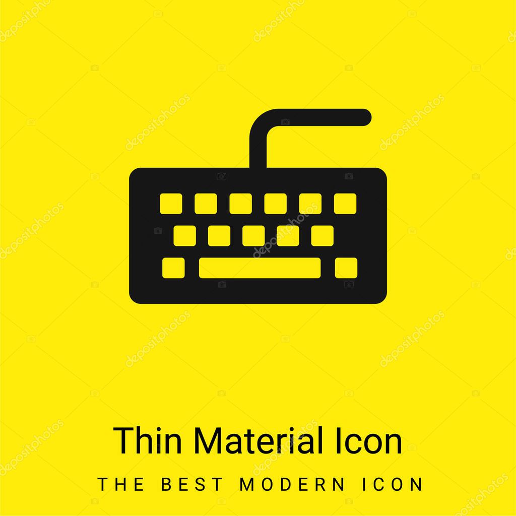 Black Keyboard minimal bright yellow material icon