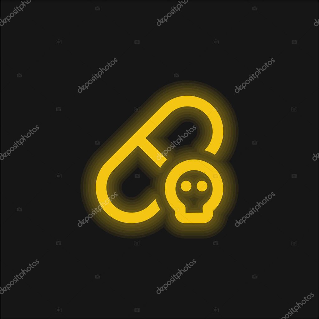 Allergic yellow glowing neon icon