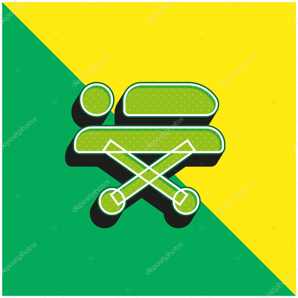 Bed Green and yellow modern 3d vector icon logo