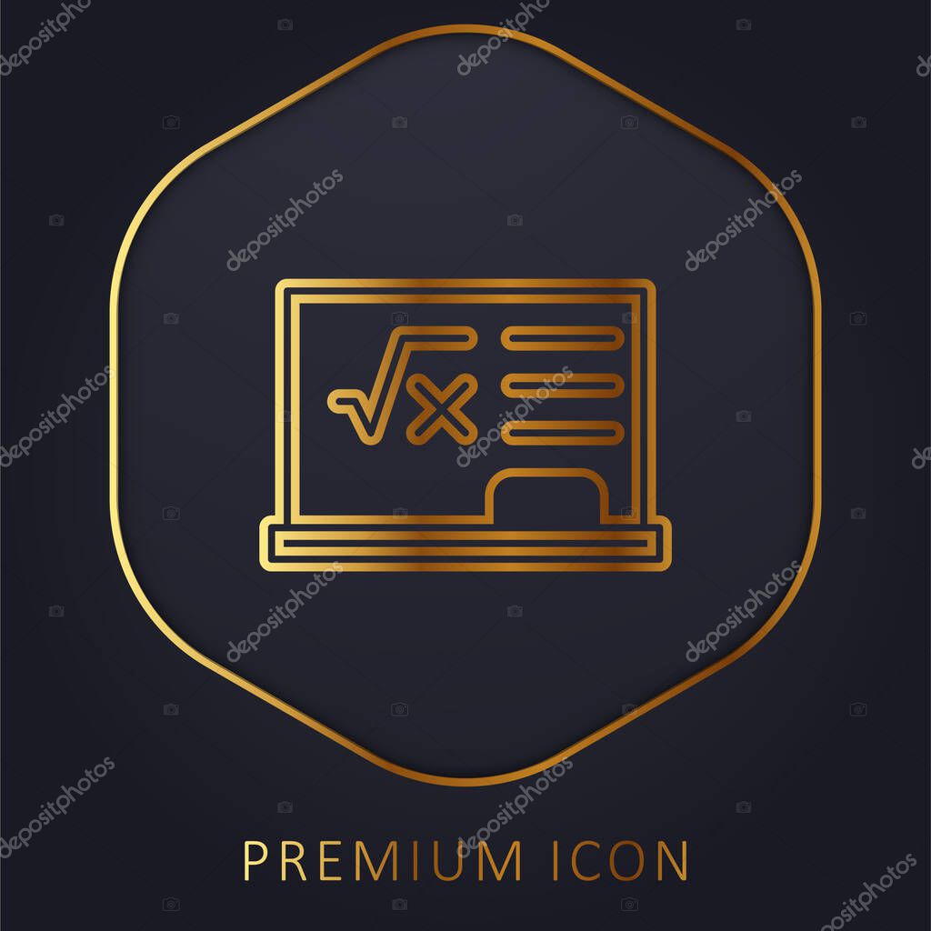 Blackboard golden line premium logo or icon