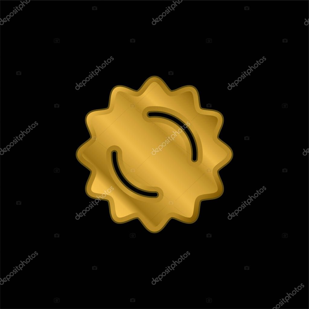 Award gold plated metalic icon or logo vector