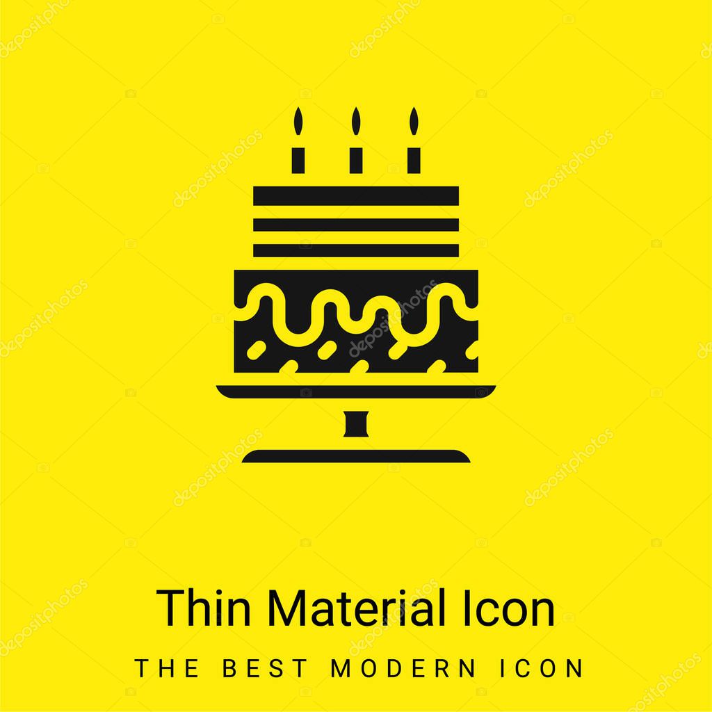 Birthday Cake minimal bright yellow material icon