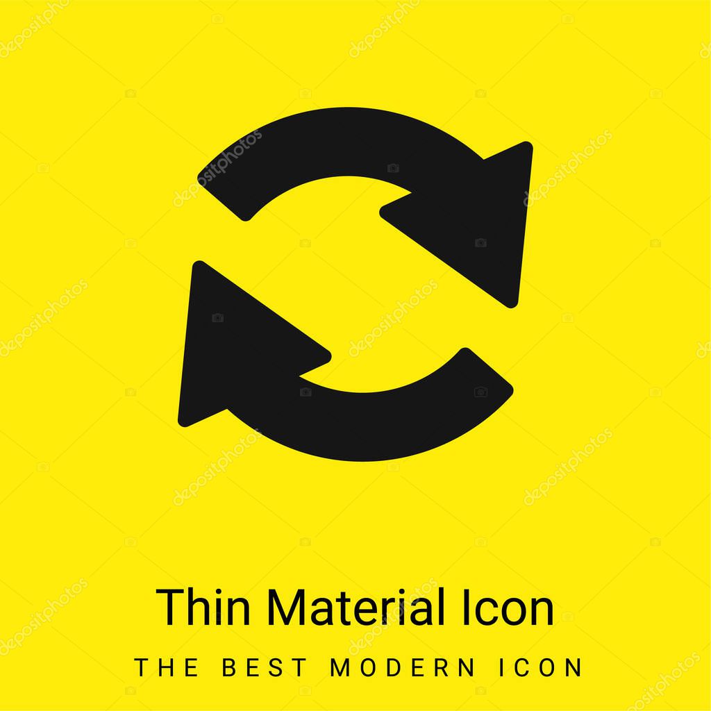 Arrows Circle Of Two Rotating In Clockwise Direction minimal bright yellow material icon