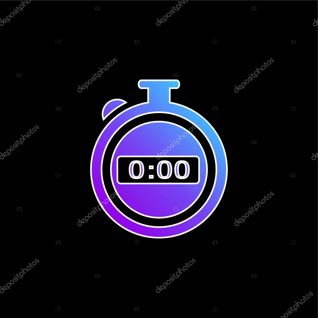 Black Stopwatch blue gradient vector icon