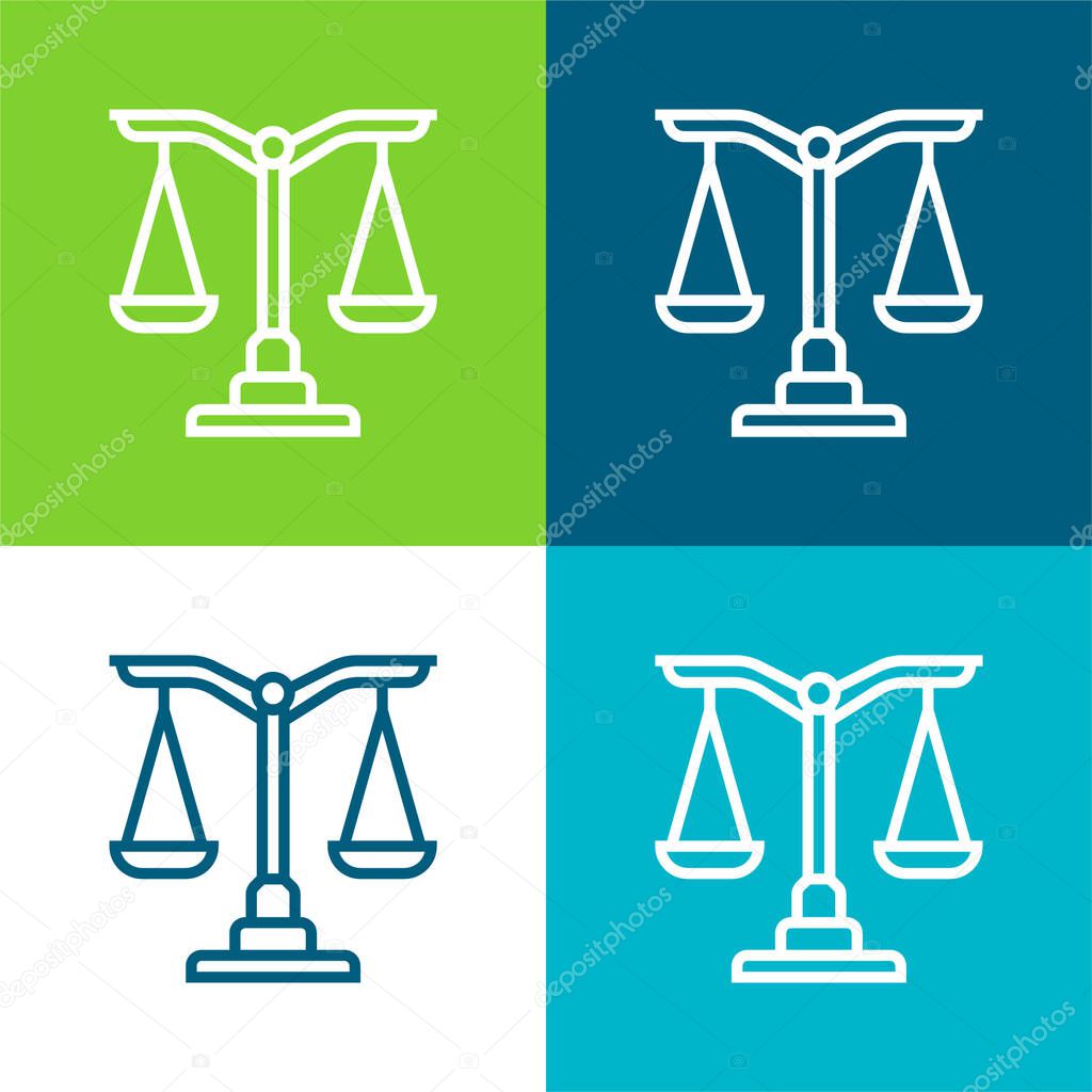 Balance Flat four color minimal icon set