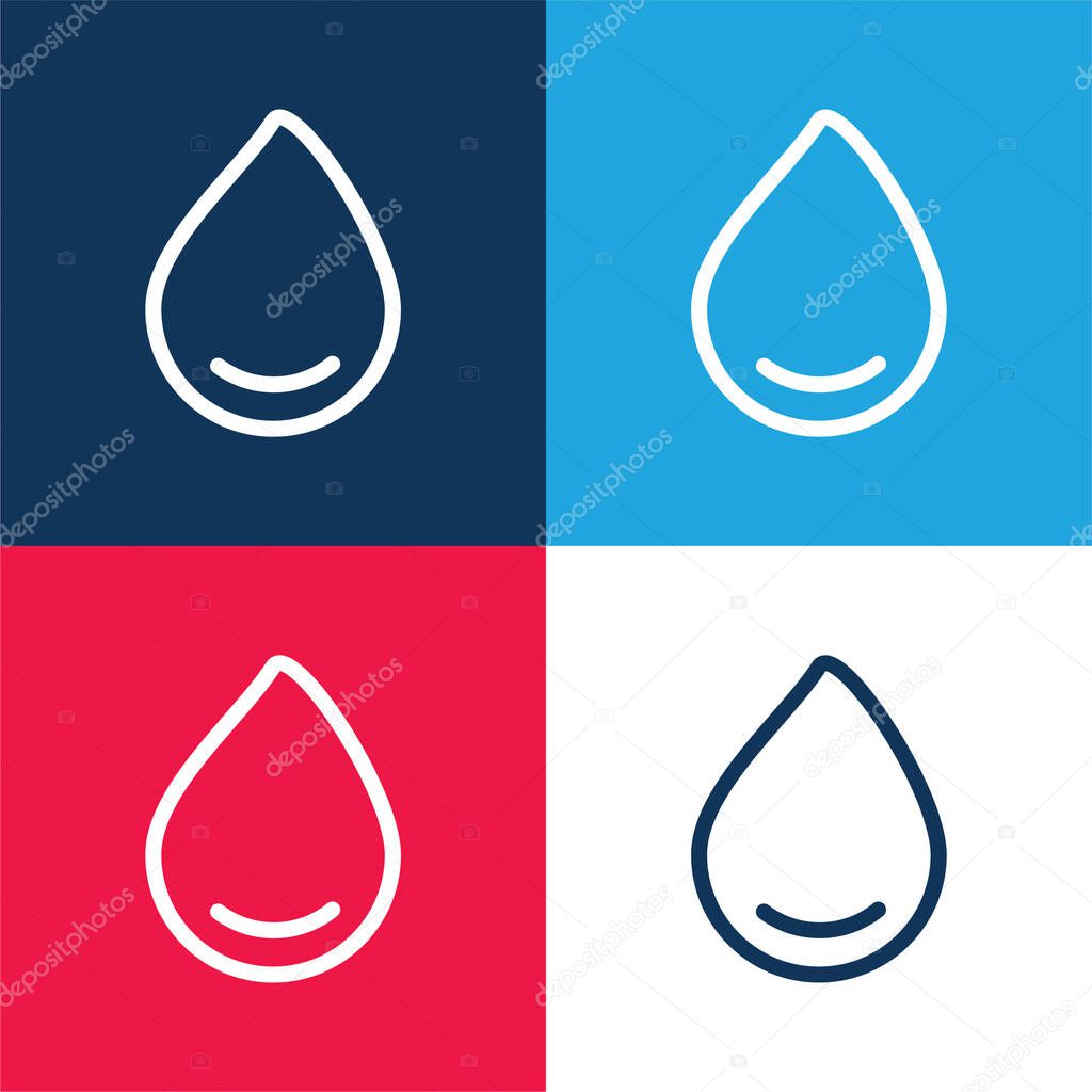 Big Drop Of Water blue and red four color minimal icon set