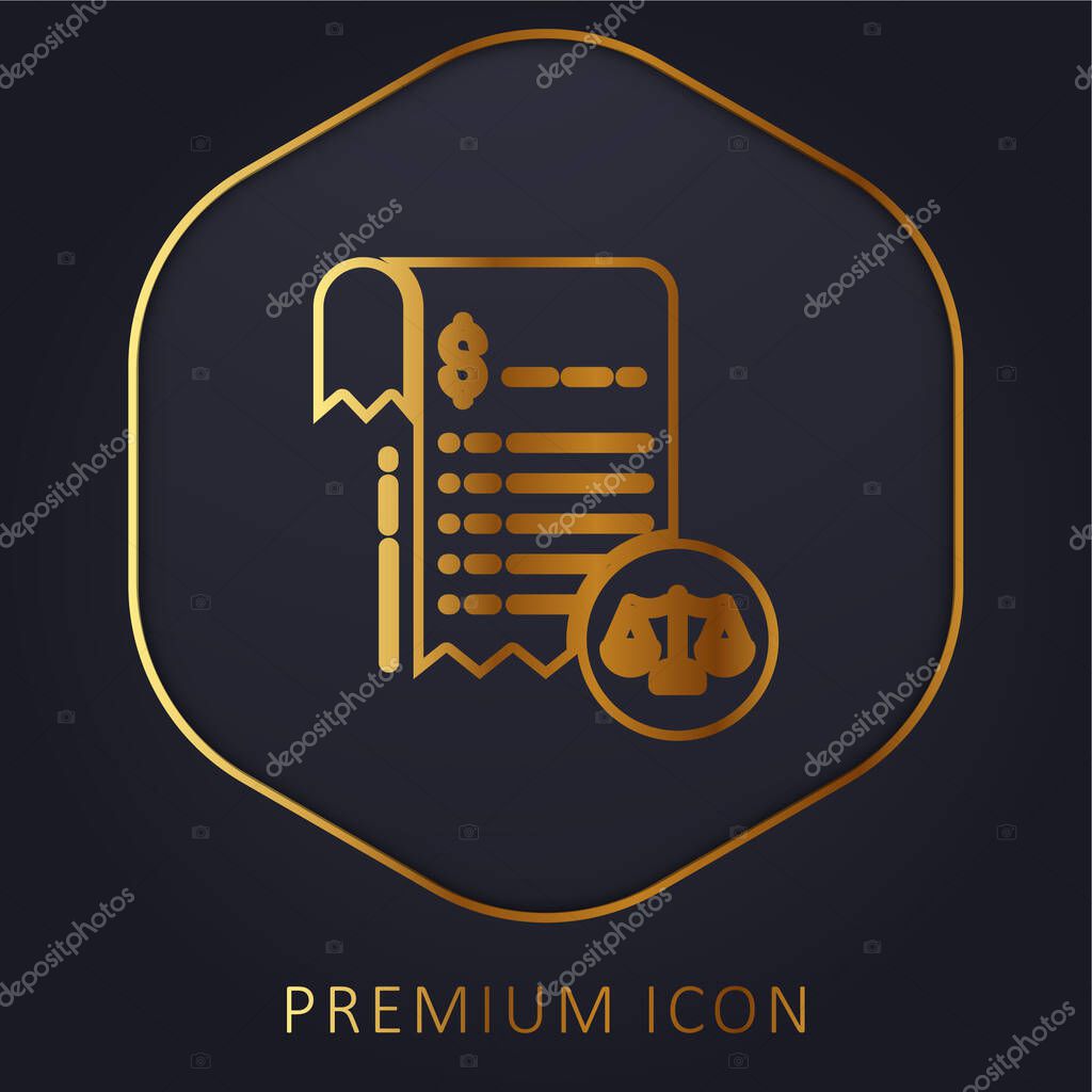 Bill golden line premium logo or icon