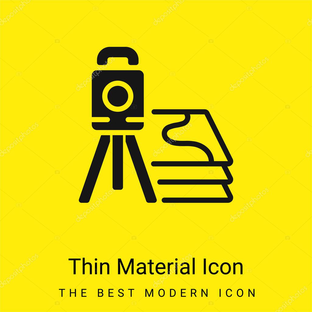 3d Scanner minimal bright yellow material icon