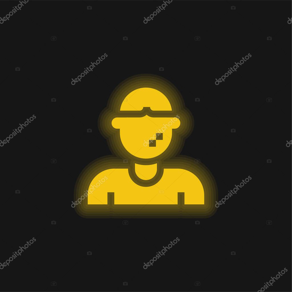 Allergy yellow glowing neon icon