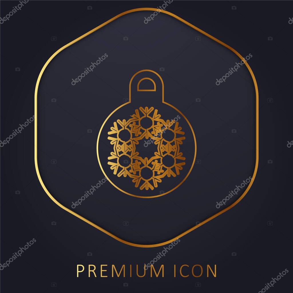 Bauble golden line premium logo or icon
