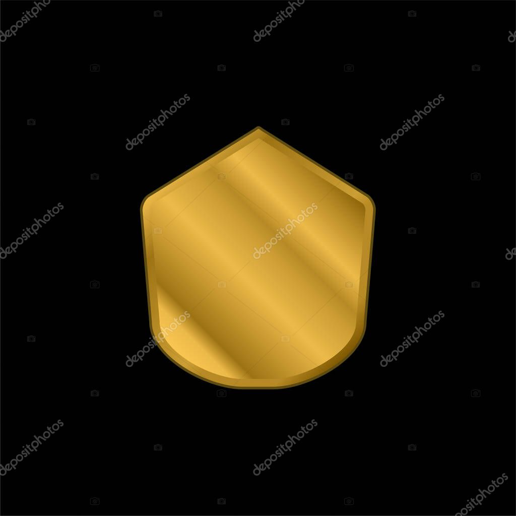 Black Polygonal Shape gold plated metalic icon or logo vector
