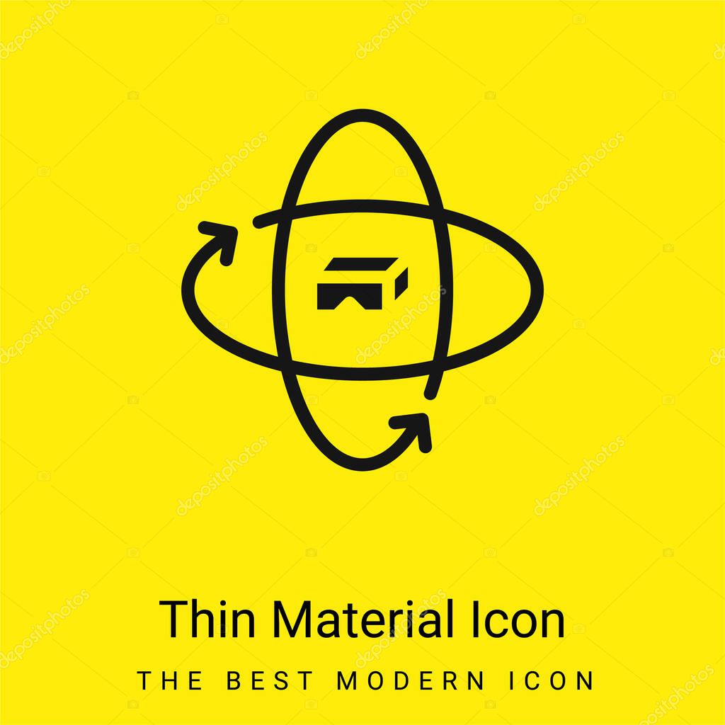 360 Degrees minimal bright yellow material icon