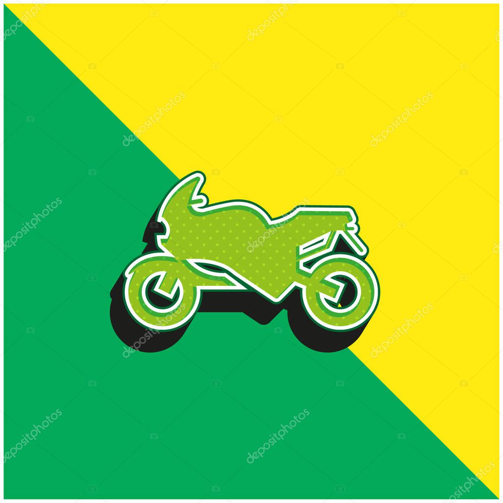 Bike Green and yellow modern 3d vector icon logo