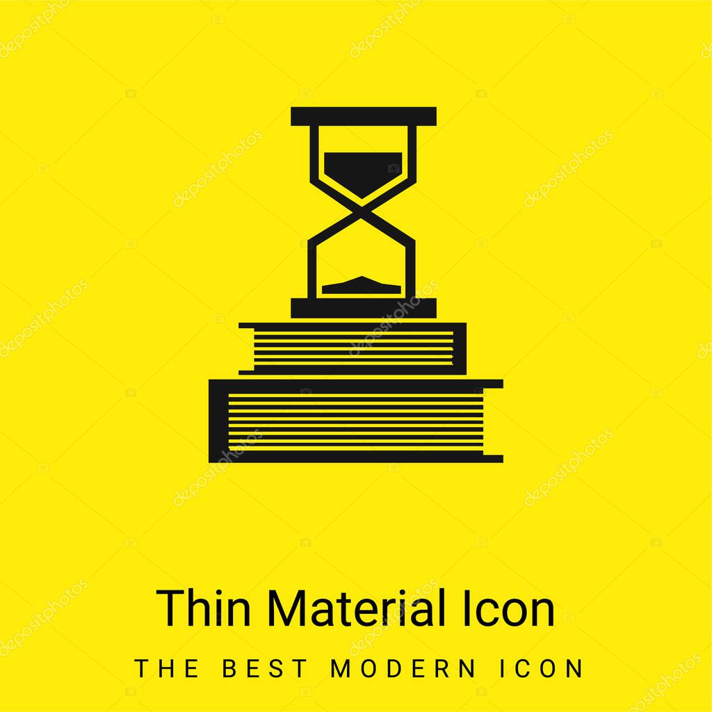 Books And Sand Clock minimal bright yellow material icon