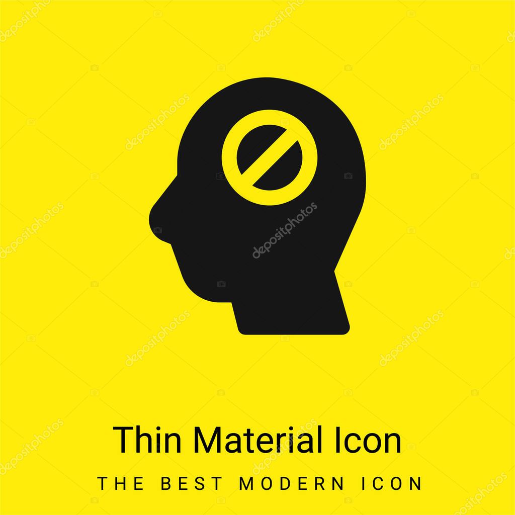 Blocked minimal bright yellow material icon