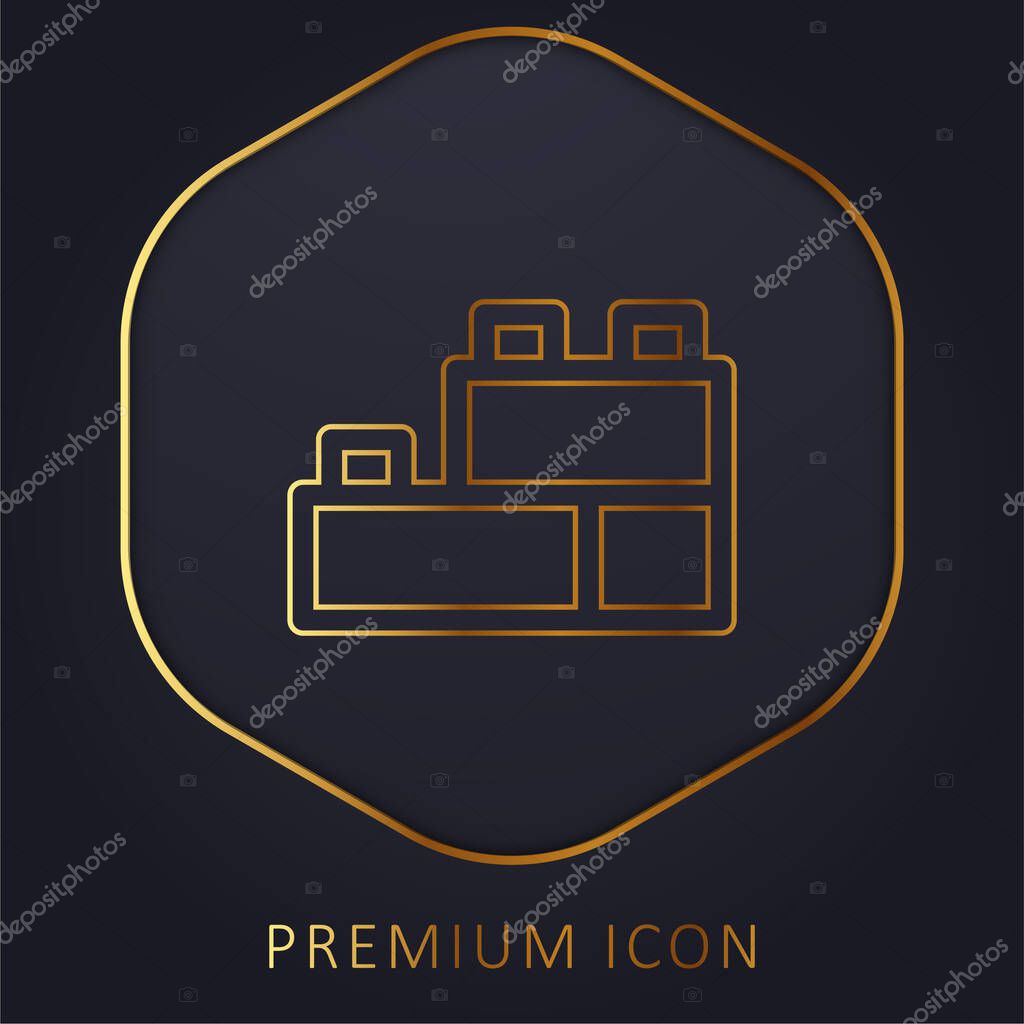 Blocks golden line premium logo or icon