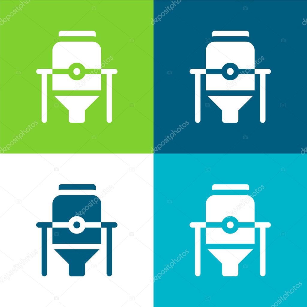 Brewery Flat four color minimal icon set