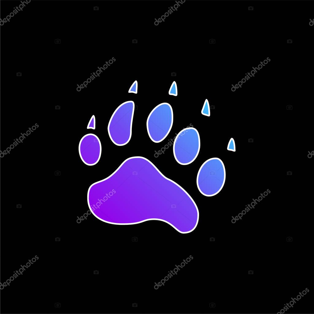 Bear Pawprint blue gradient vector icon