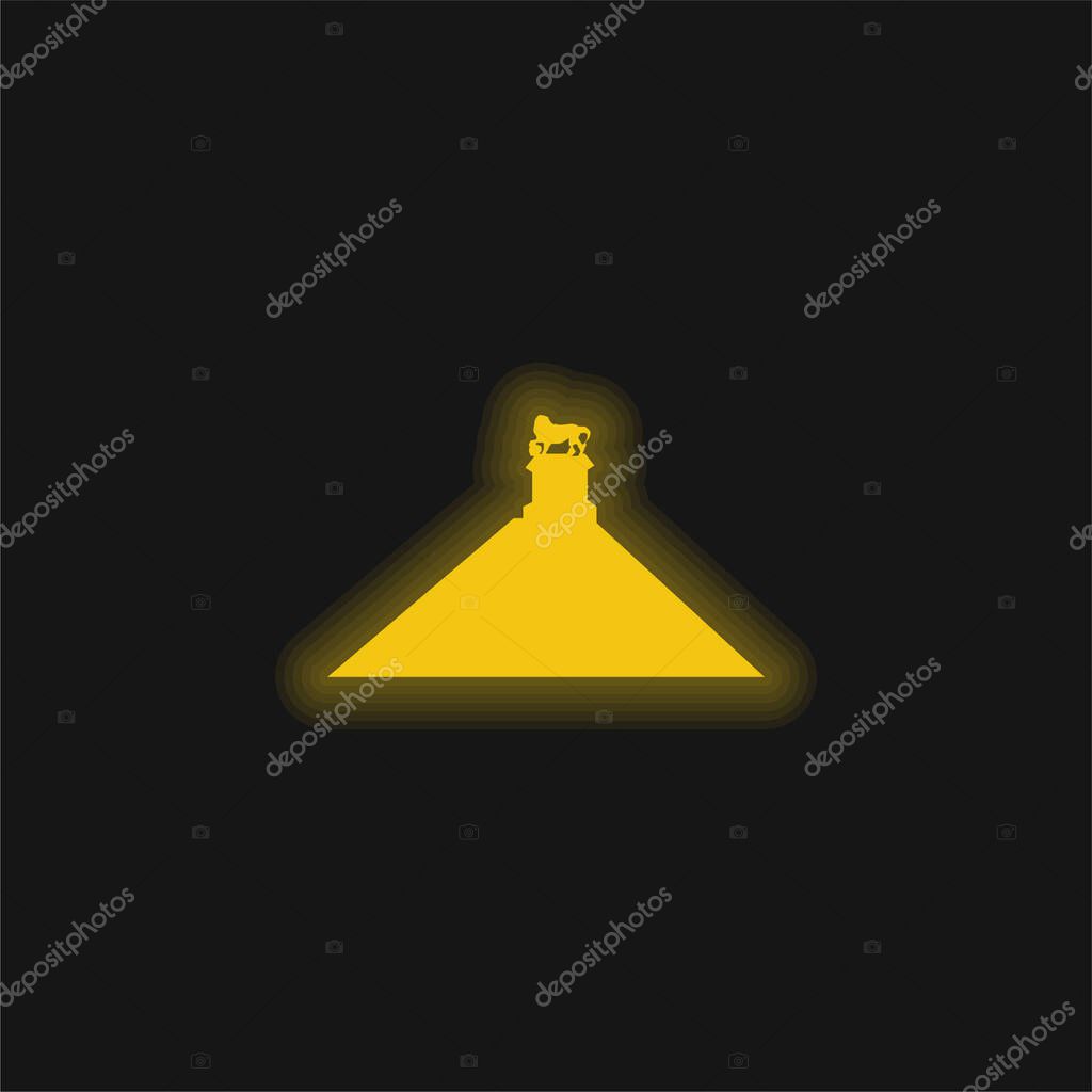 Belgium yellow glowing neon icon