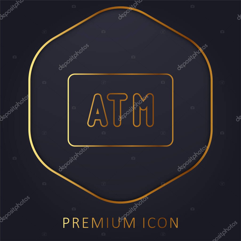 Atm golden line premium logo or icon