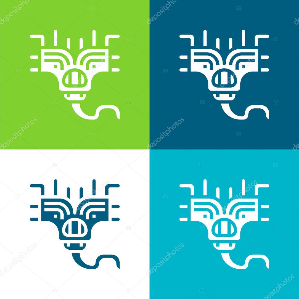 Alien Flat four color minimal icon set