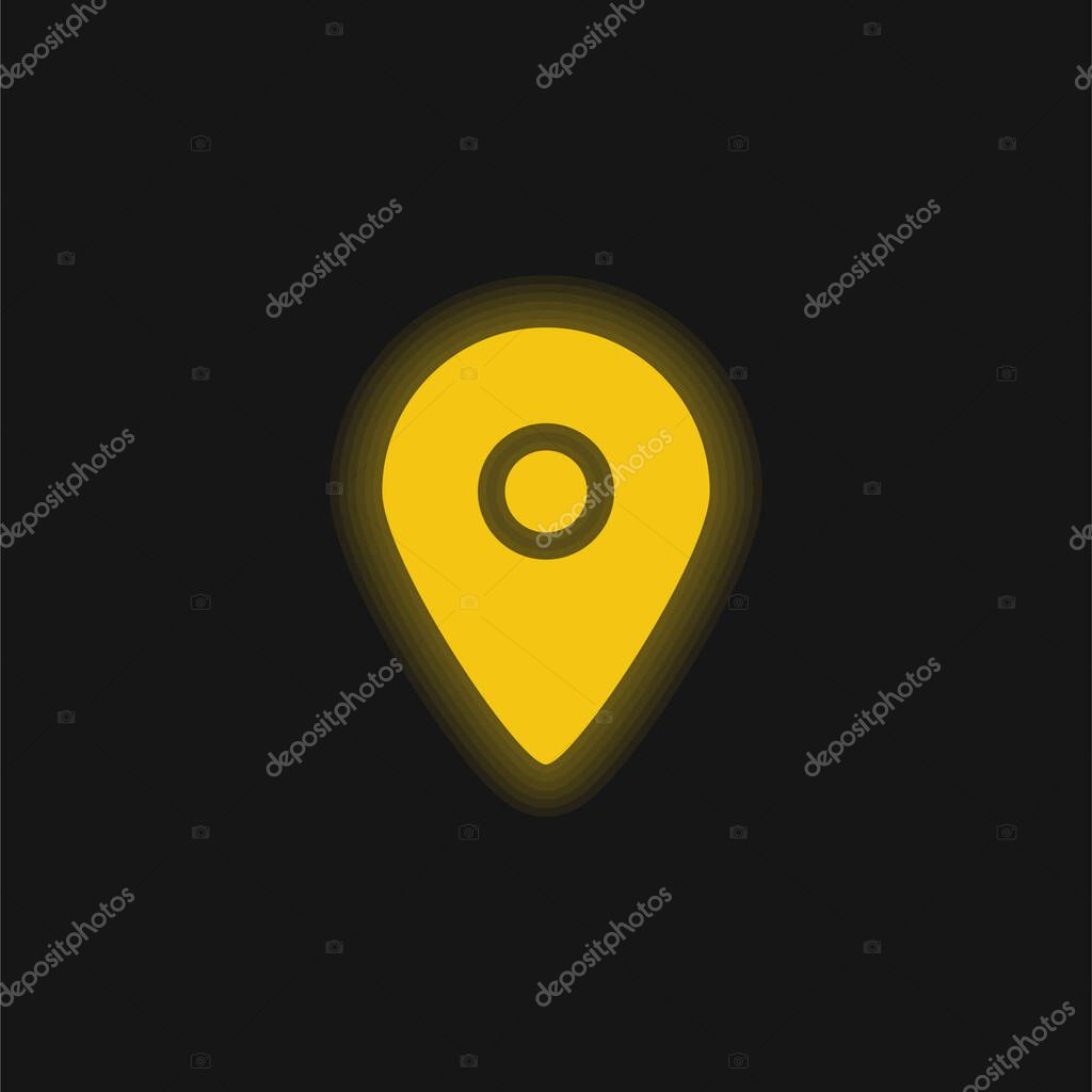 Black Placeholder For Maps yellow glowing neon icon
