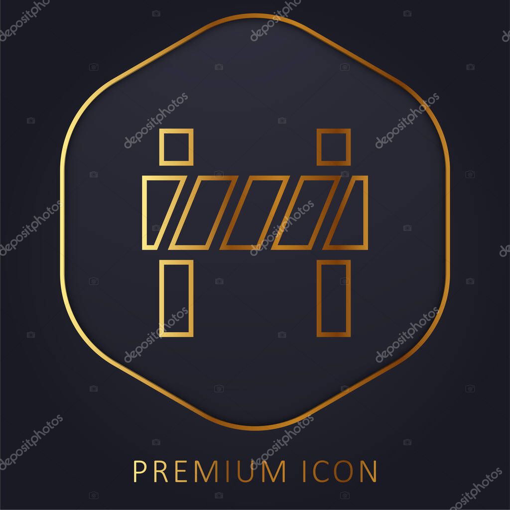 Barrier golden line premium logo or icon